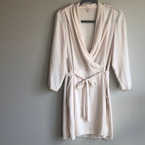 Chic Brides! Aritzia silk off-white wrap dress